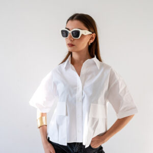 The PERFECT Lyon Cropped Blouse White